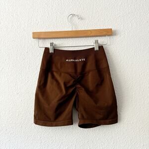 Alphalete Amplify 4.5 Shorts womens small brown seamless training gym active